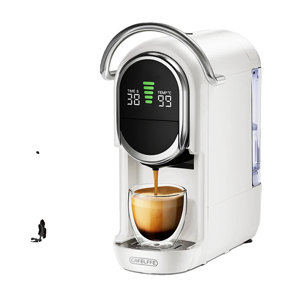 Kapselkaffeemaschine, Vielseitige Brühoptionen, Kompaktes Design, Weiß, Eu