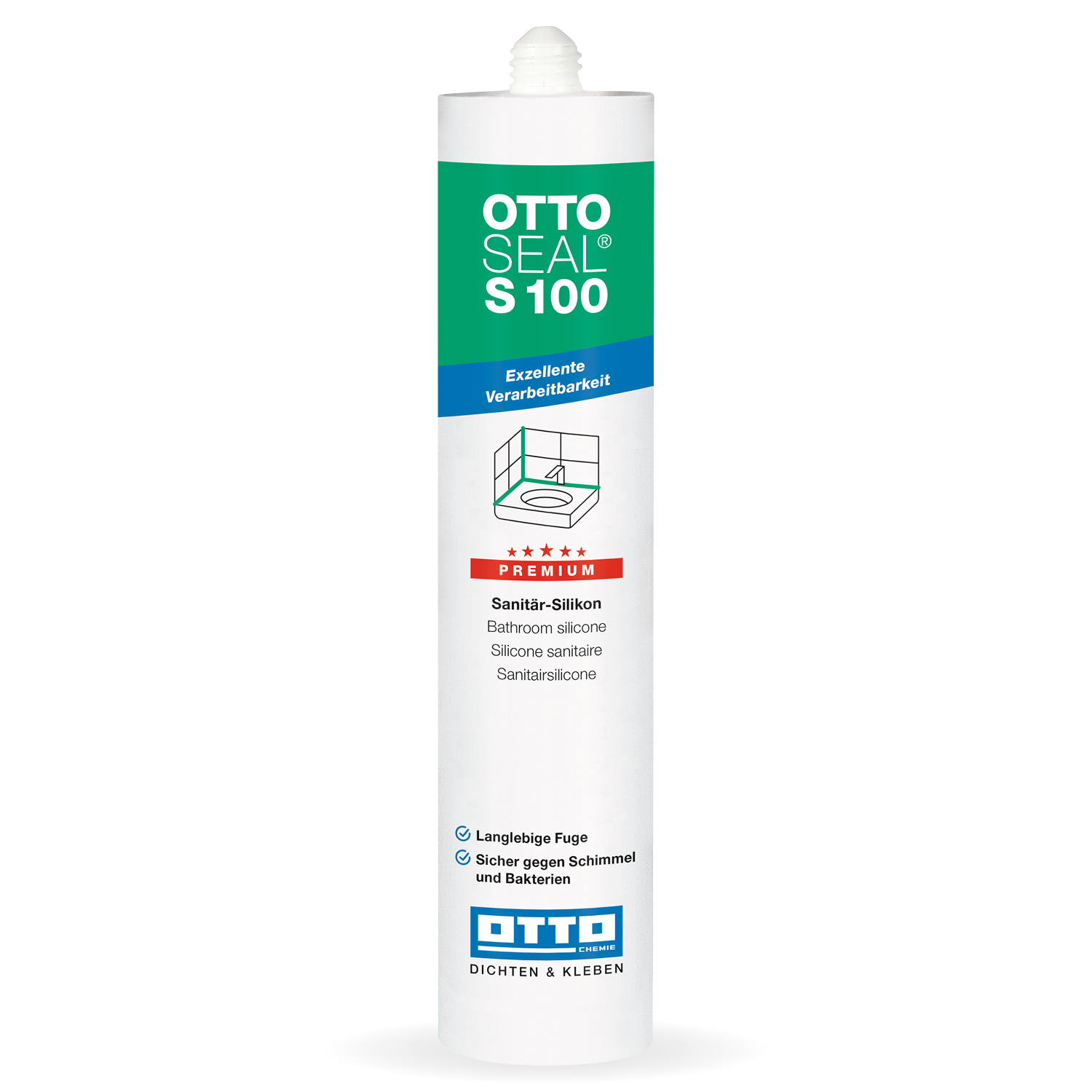 Ottoseal S100 Premium-sanitär-silikon 300ml C60 Umbra