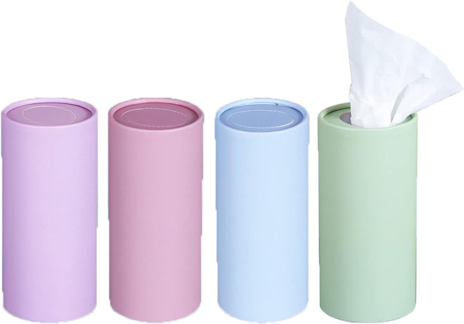 Set Mit 4 Auto-taschentuchhaltern Mit Losen Kosmetiktüchern, Ideal Für Unterwegs, Passt Perfekt In Den Getränkehalter