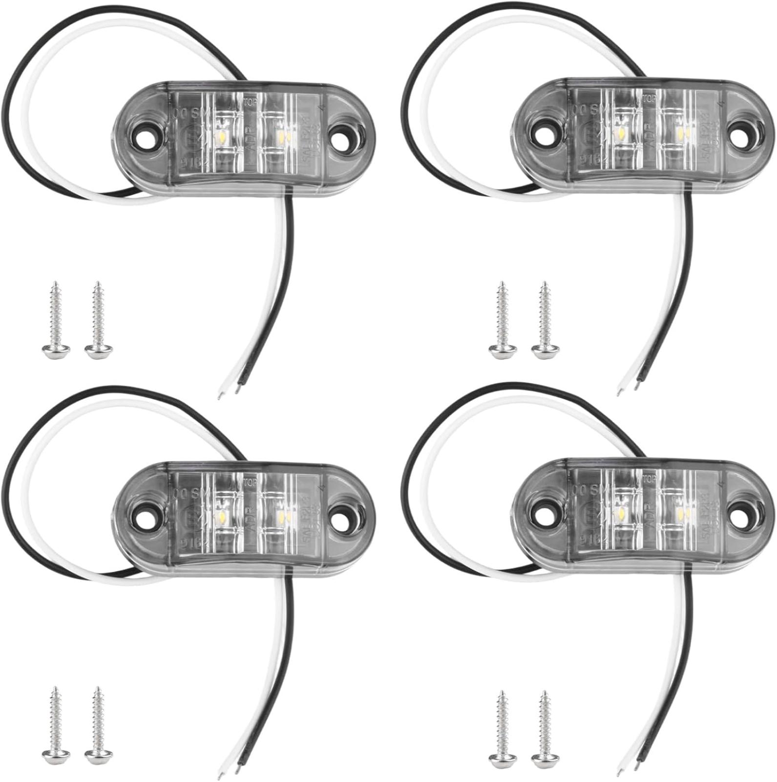 4 Stück Weiße, Ip65 12v/24v Ovale Led-seitenmarkierungsleuchten, Wasserdicht