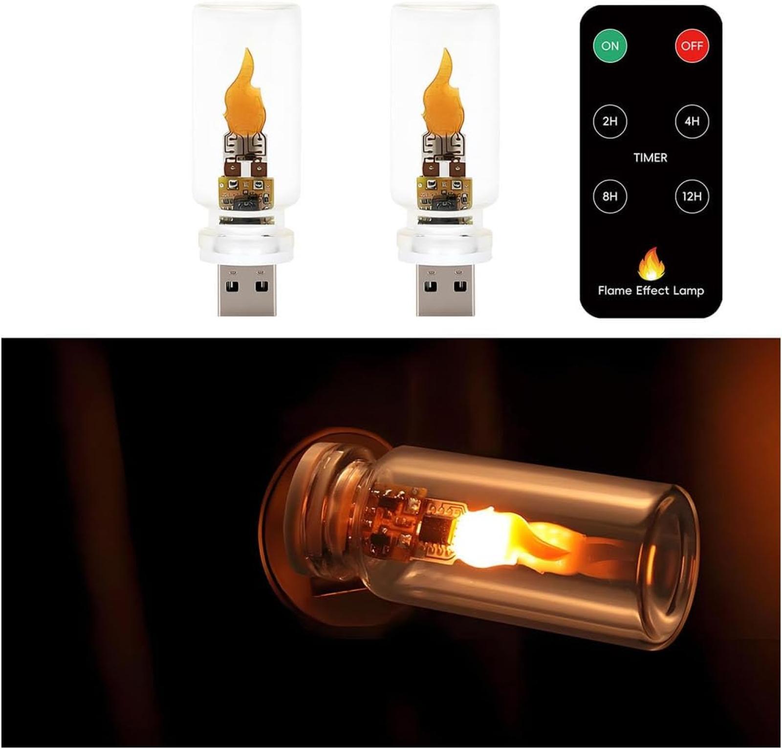 Set Mit 2 Usb-autolichtern, Retro-stimmungsbeleuchtung Zum Einstecken, Mini-nachtlichter Für Auto, Schlafzimmer, Flur