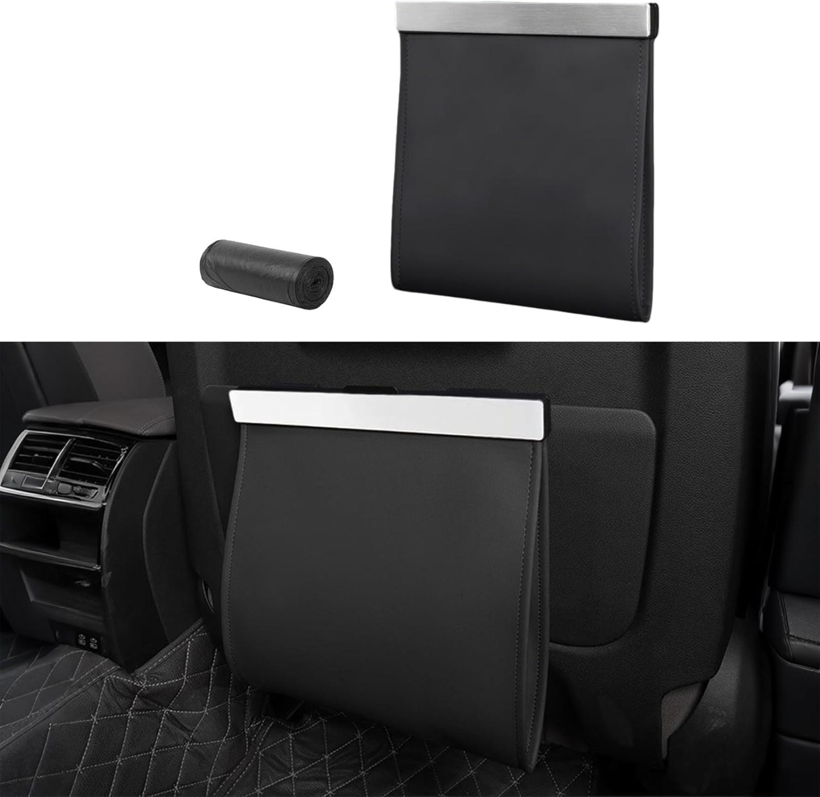 Auto-mülleimer Aus Pu-leder Für Den Innenraum, Mini-magnet-auto-mülleimer Und Faltbare Aufbewahrung Mit 12 Beuteln