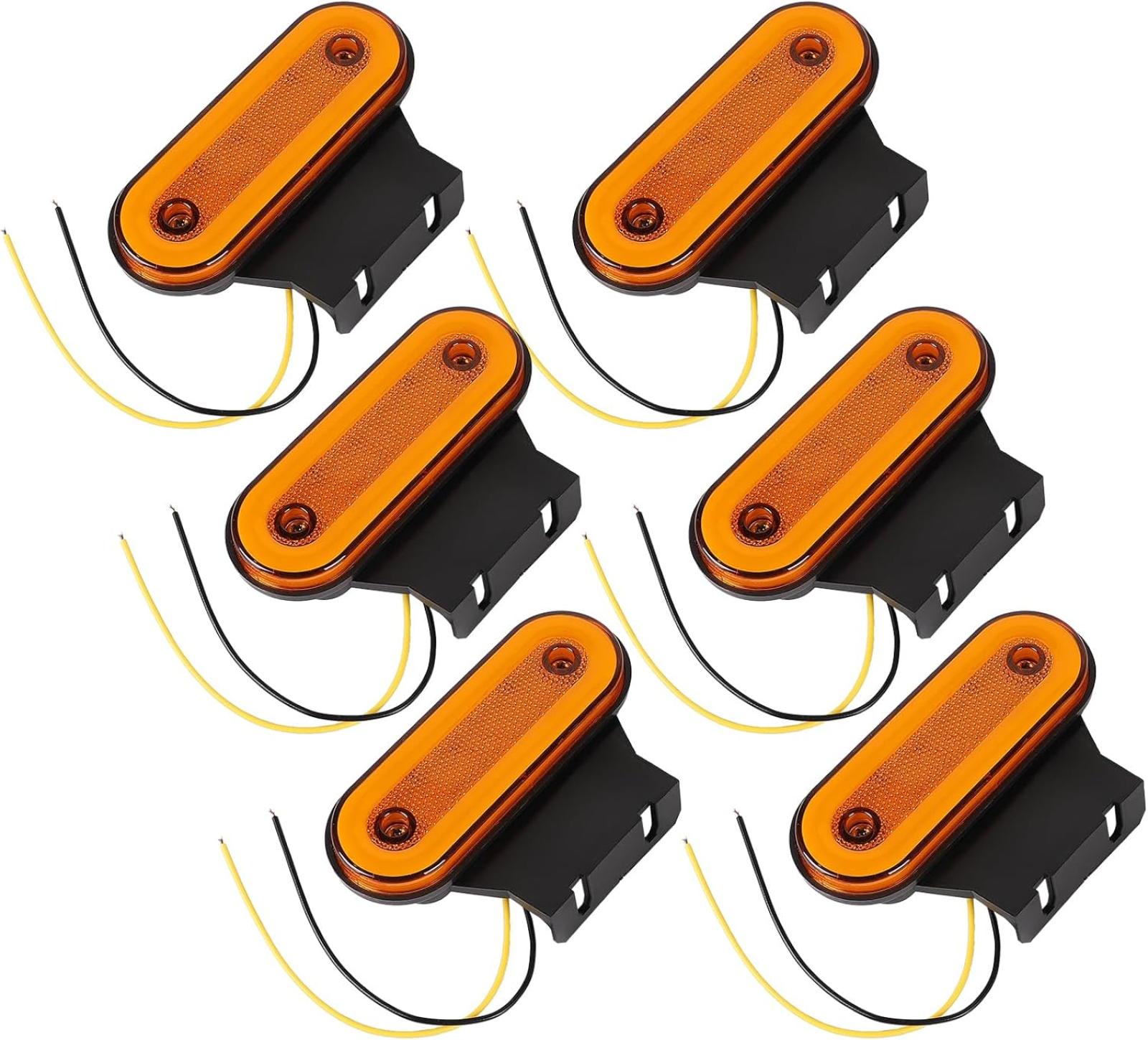 6 Stück Gelbe Led-positionsleuchten 12v/24v, 1200lm Ip67