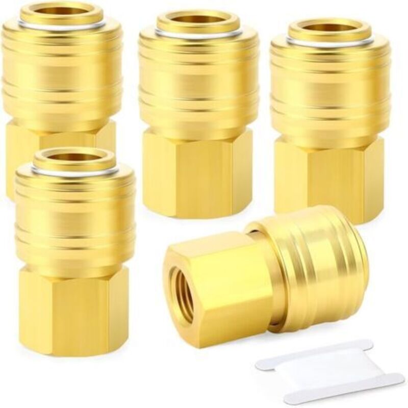 5 Stück Raccord Industriel Damen Deutscher Stil 1/4 Pouce, Raccord Rapide Pour Air Comprimé 1/4 Pouce