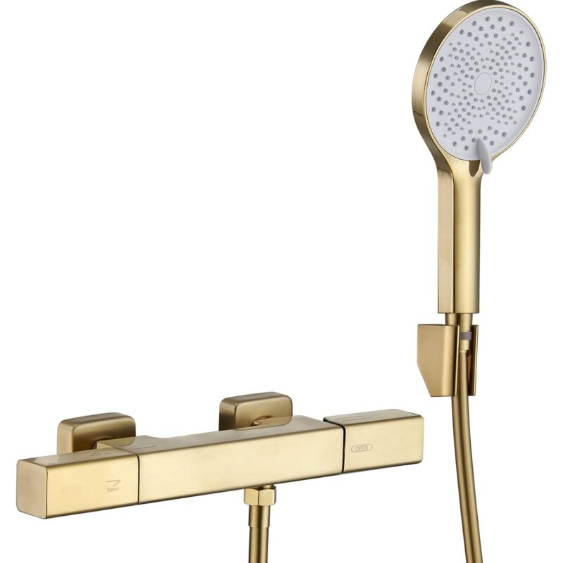 Warm- Und Kaltbadarmatur, Wandmontierte Badarmatur, Zweifunktionsbadarmatur, Dreifunktionsduscharmatur, Handbrause, 150 Cm Brauseschlauch, Goldset