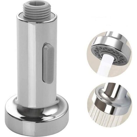 Duscharmatur, Küchenspüle, Mixer Zum Herunterdrücken, Pro-kopf, 2 Strahlfunktionen, Küchenmischer, Universal-spray-wasserhahn-zubehör (silber)