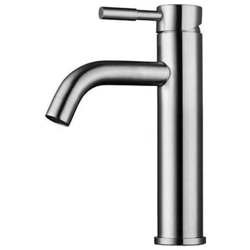 Moderner Waschtischmischer Aus Edelstahl, Geräuschlose Keramikkartusche, Warm- Und Kaltwasser Mit Doppeltem Verwendungszweck, Silber