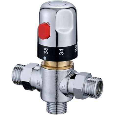 Mitigeur Thermostatique G1/2 Contrôle De Température De L'Eau, Xu, Régulateur D'Eau Froide Chaude Pour Système De Douche Laiton Massif Sans Plomb
