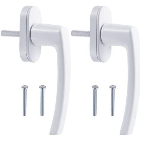 Set Mit 2 Aluminium-fenstergriffen – Praktische Griffe, Modernes Design, Einfache Installation, Weiße Farbe