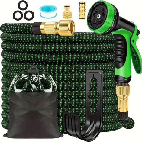 50 Fuß Leichter, Erweiterbarer Gartenschlauch – 10 Sprays, Auslaufsichere Kupferanschlüsse, Ideal Für Garten, Autowäsche Und Haustiergebrauch