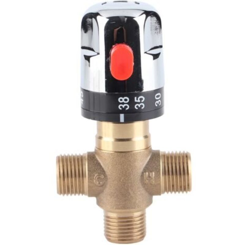 Thermostatische Melange, Massives 3-wege-layout Robinet Zur Temperaturregelung Für Das Duschsystem Für Das Waschbecken Cuisine Salle De Bain Toilette G1/2 35-45℃ 15mm