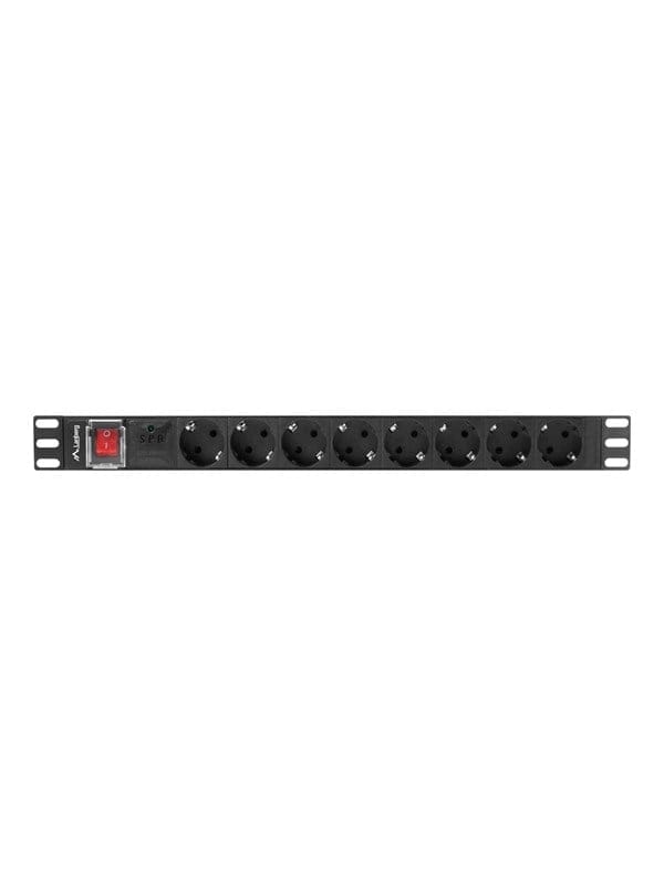 Lanberg Rack-Steckdosenleiste 19" 1HE - 8 Steckdosen, 16A