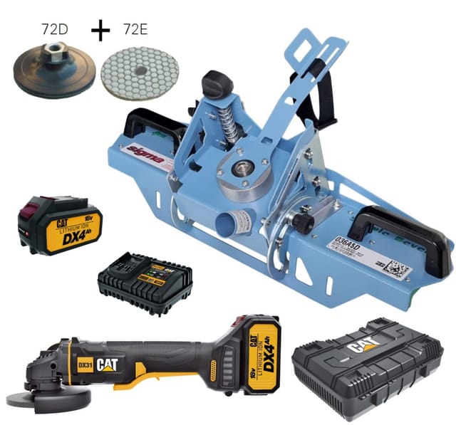 Fliesenbearbeitung Sigma Simple Bevel 36a5d + Winkelschleifer Cat Dx31b