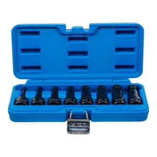 Bgs Technic - Kraft-Bit-Einsatz-Satz Länge 75 mm Antrieb Innenvierkant 12,5 mm (1/2') Innensechskant mit Kugelkopf 6 - 19 mm 8-tlg.