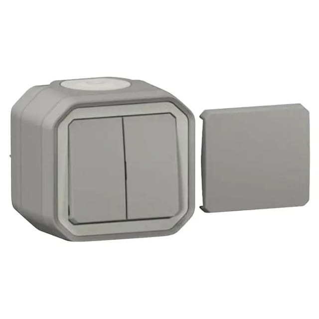 Wasserdichter R Schwenktransformator Für 5 Funktionen Plexo Ip55 Ik08 Komplett Für Aufputzmontage - Grau