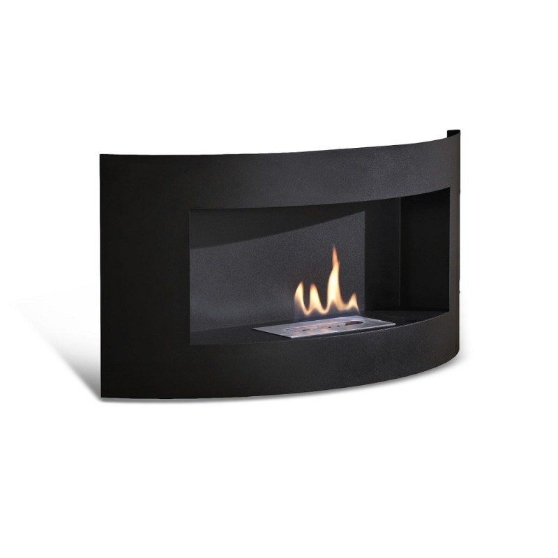 Moderne Wand-bioethanol-kamin In Schwarz, 63 X 15,5 X H 45 Cm