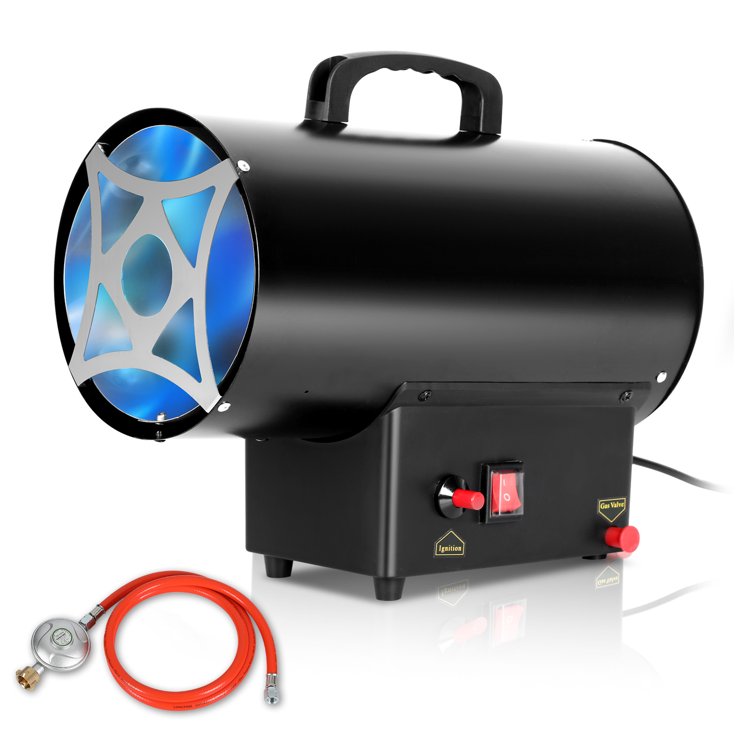 Tolletour Gasheizgebläse 15 Kw Lpg Gasheizer Bauheizer Mit 700 Mbar, Heizkanone Für Werkstatt Baustelle Garage Lagerhalle Gewächshaus