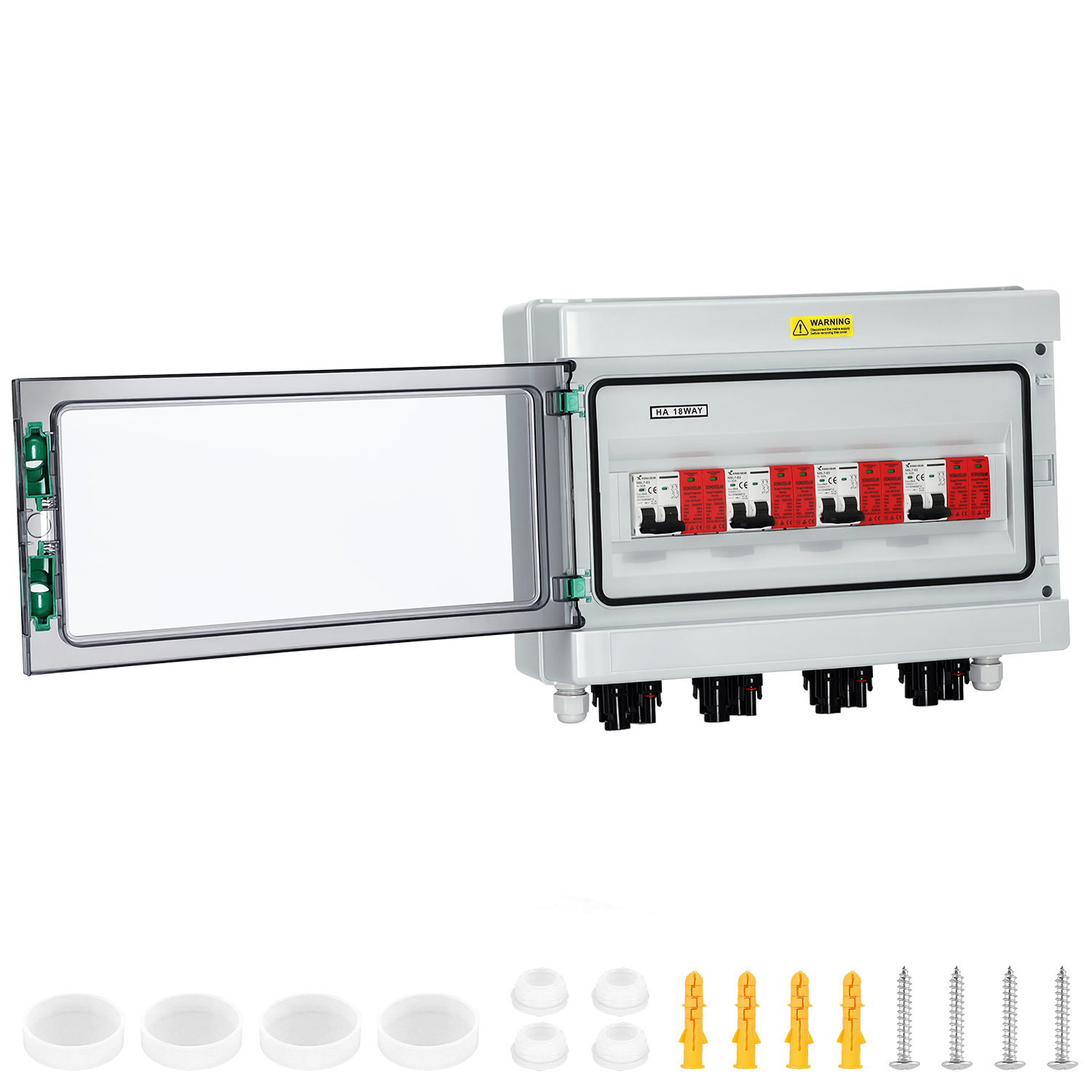 Tolletour Solar Anschlusskasten Dc 4-strings Überspannungsschutz Pv 1000v 32a Photovoltaik Ip65 Generatoranschlusskasten 18-module Solarstecker Pv-anlage