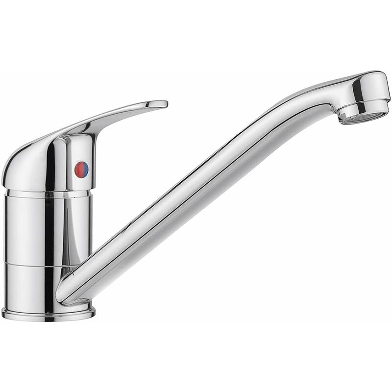 Einhebelmischer Für Wohnwagen, Küchenspüle, Oberer Hebel, Langer, Schwenkbarer Auslauf, Traditioneller Wasserhahn Aus Massivem Messing, Chrom