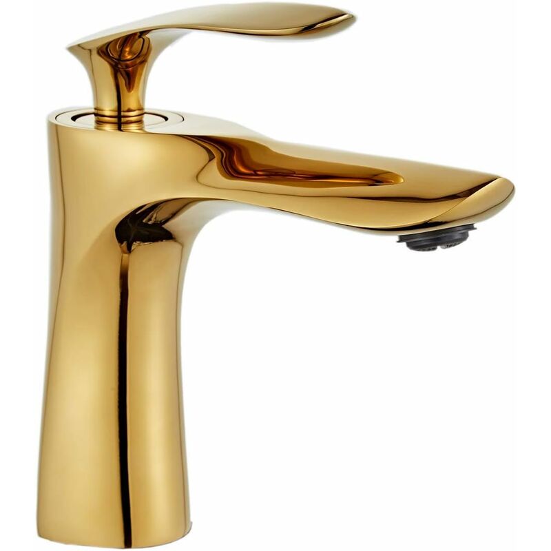Badezimmer-waschtischarmatur, Einhandgriff, Messing, Gold-chrom-finish