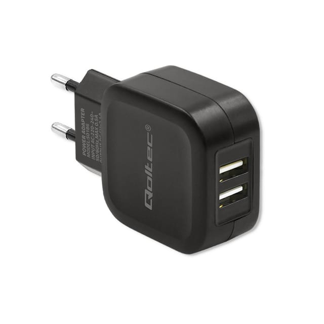 Qoltec Wandladegerät 17W 5V 3,4A 2xUSB