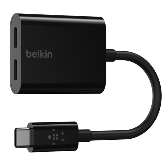 Belkin CONNECT USB-C Audio- und Ladeadapter (USB-C Kopfhöreradapter, Schnellladung mit USB-C PD für Pixel, iPad Pro und andere Geräte, z. B. von