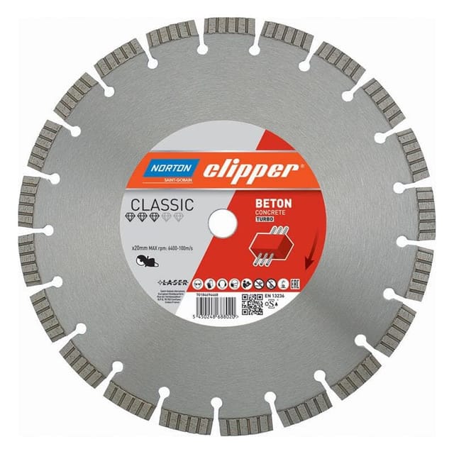 Norton - Clipper Diamant Trennscheibe Classic Beton Turbo (vormals Classic Turbo Laser), Ausführung: 300 x 20,0 mm