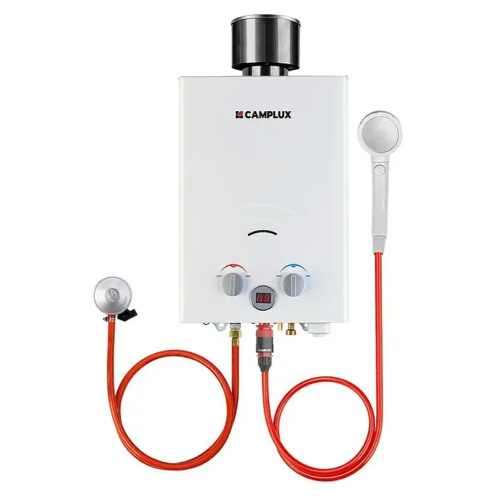 Camplux Durchlauferhitzer Outdoor Dusche BW-Serie (6 l/min, 37 mbar, Weiß)