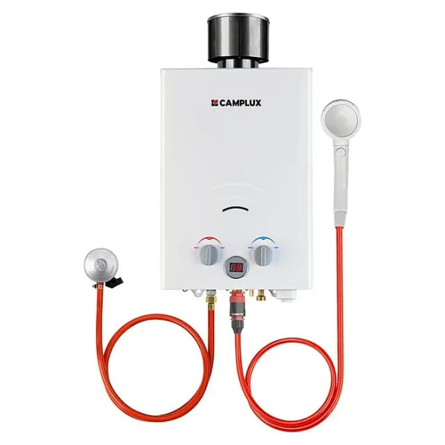 Camplux Durchlauferhitzer Outdoor Dusche BW-Serie (6 l/min, 37 mbar, Weiß)