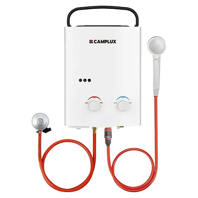 Camplux Durchlauferhitzer Outdoor Dusche AY-Serie (5 l/min, 37 mbar, Weiß)