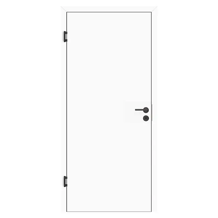 Kilsgaard Zimmertür 42F/00 (834 x 2.097 mm, DIN Anschlag: Links, Weiß lackiert, ähnlich RAL 9010, Röhrenspan, Stumpfoptik)
