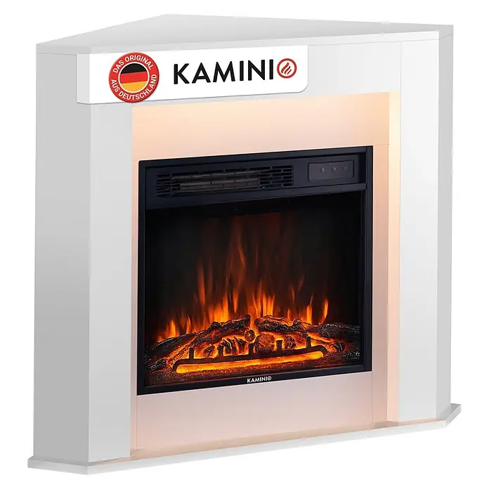 Elektrischer Kamin Kamino Matti Ecke (51 x 85 x 72,5 cm, Weiß)