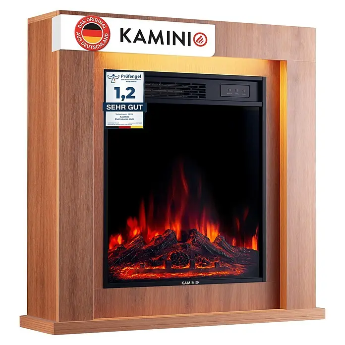 Elektrischer Kamin Kamino Matti 32 (21,5 x 81 x 80 cm, Eiche)