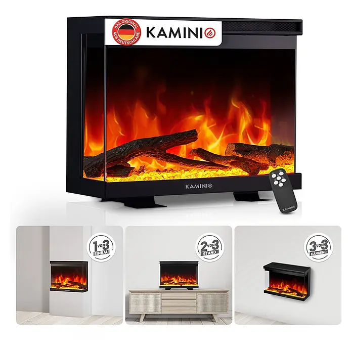 Elektrischer Kamin Kamino Lea 30 (20 x 76,2 x 43 cm, Schwarz)