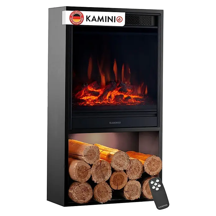 Elektrischer Kamin Kamino Hugo (17 x 42 x 75 cm, Schwarz)