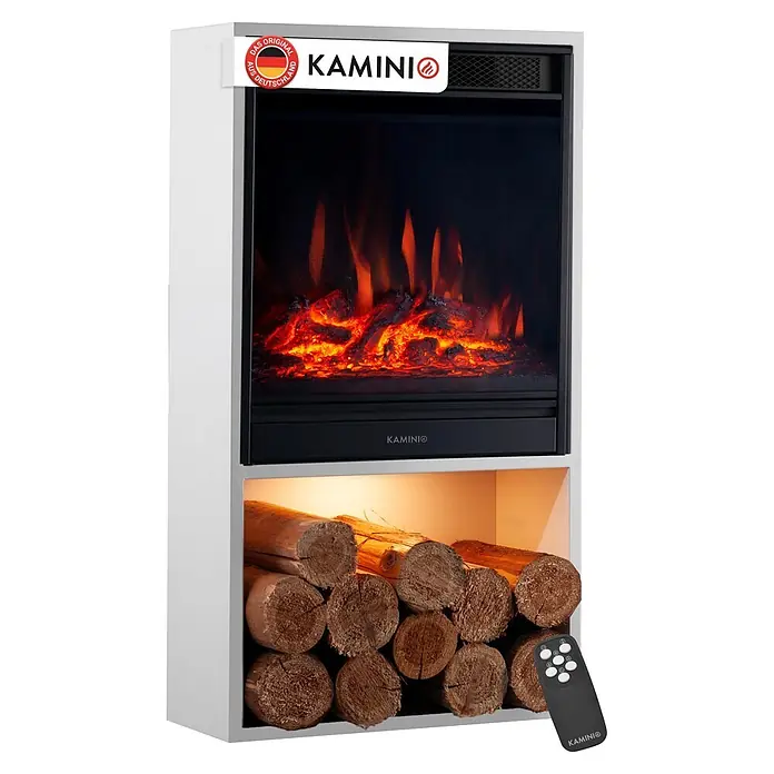 Elektrischer Kamin Kamino Hugo (17 x 42 x 75 cm, Weiß)