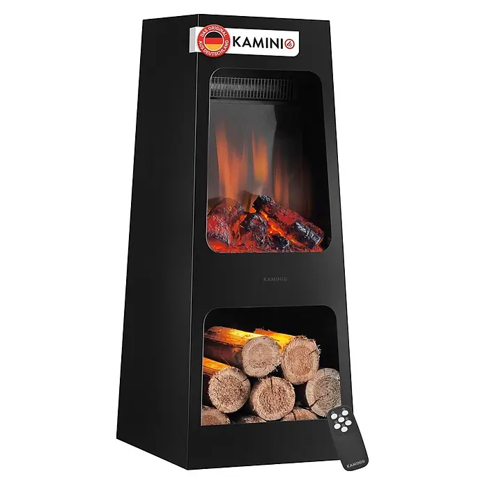 Elektrischer Kamin Kamino Kai L (35 x 35 x 83 cm, Schwarz)