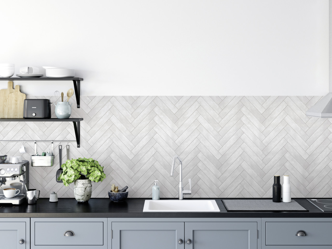 d-c-fix Wandbelag Ceramics Grey Chevron 67,5 cm x 1 m