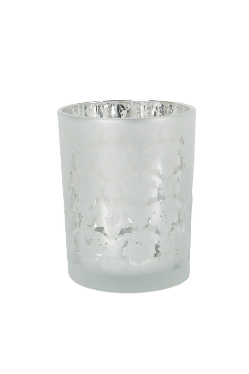 TrendLine Deko Windlicht Glas Ø 10 x 13 cm silber