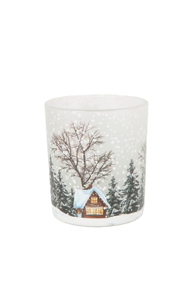 TrendLine Deko Windlicht Glas Ø 8,8 x 10 cm bunt