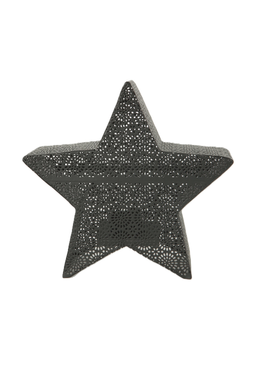 TrendLine Deko Windlicht Stern Metall 24 x 24 x 9,5 cm schwarz