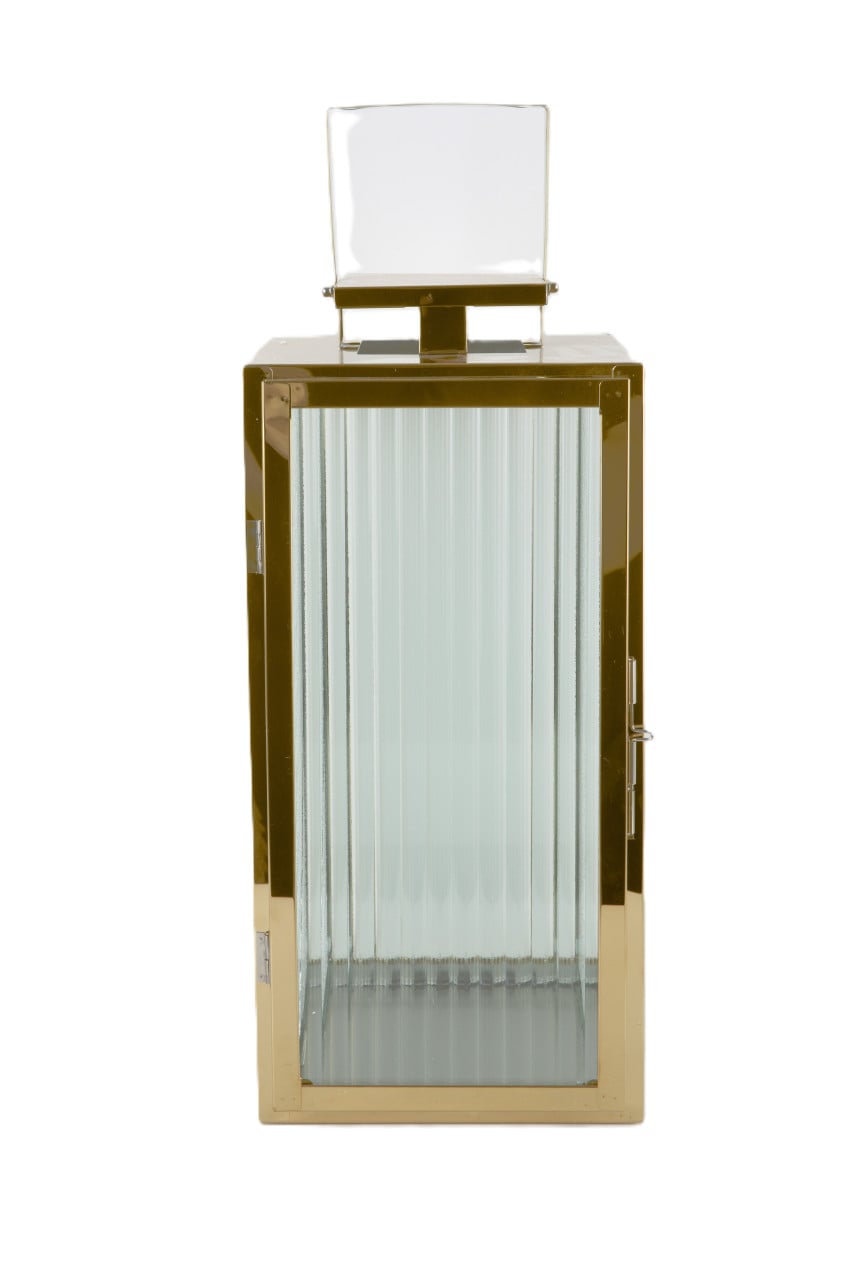 TrendLine Deko Laterne Edelstahl 18 x 19 x 39 cm gold