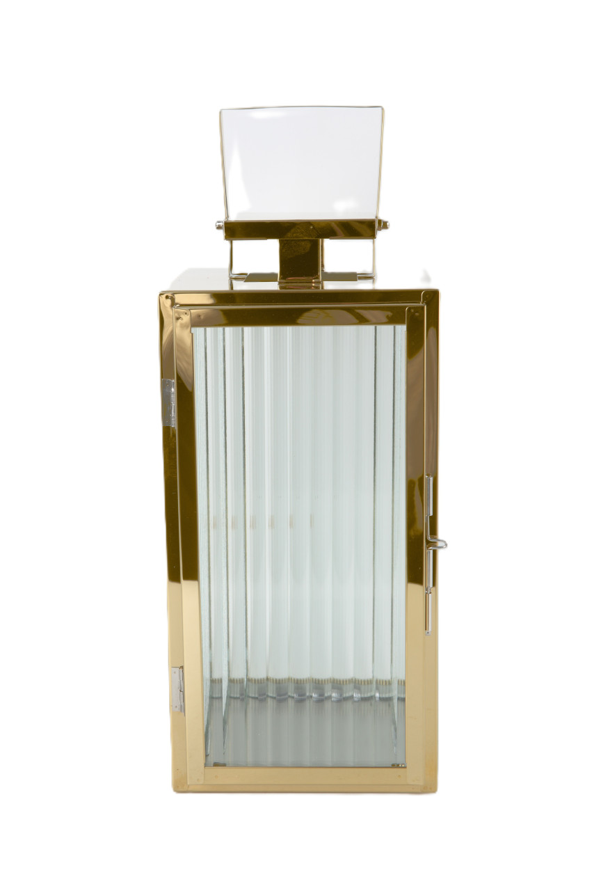 TrendLine Deko Laterne Edelstahl 15 x 14 x 30 cm gold