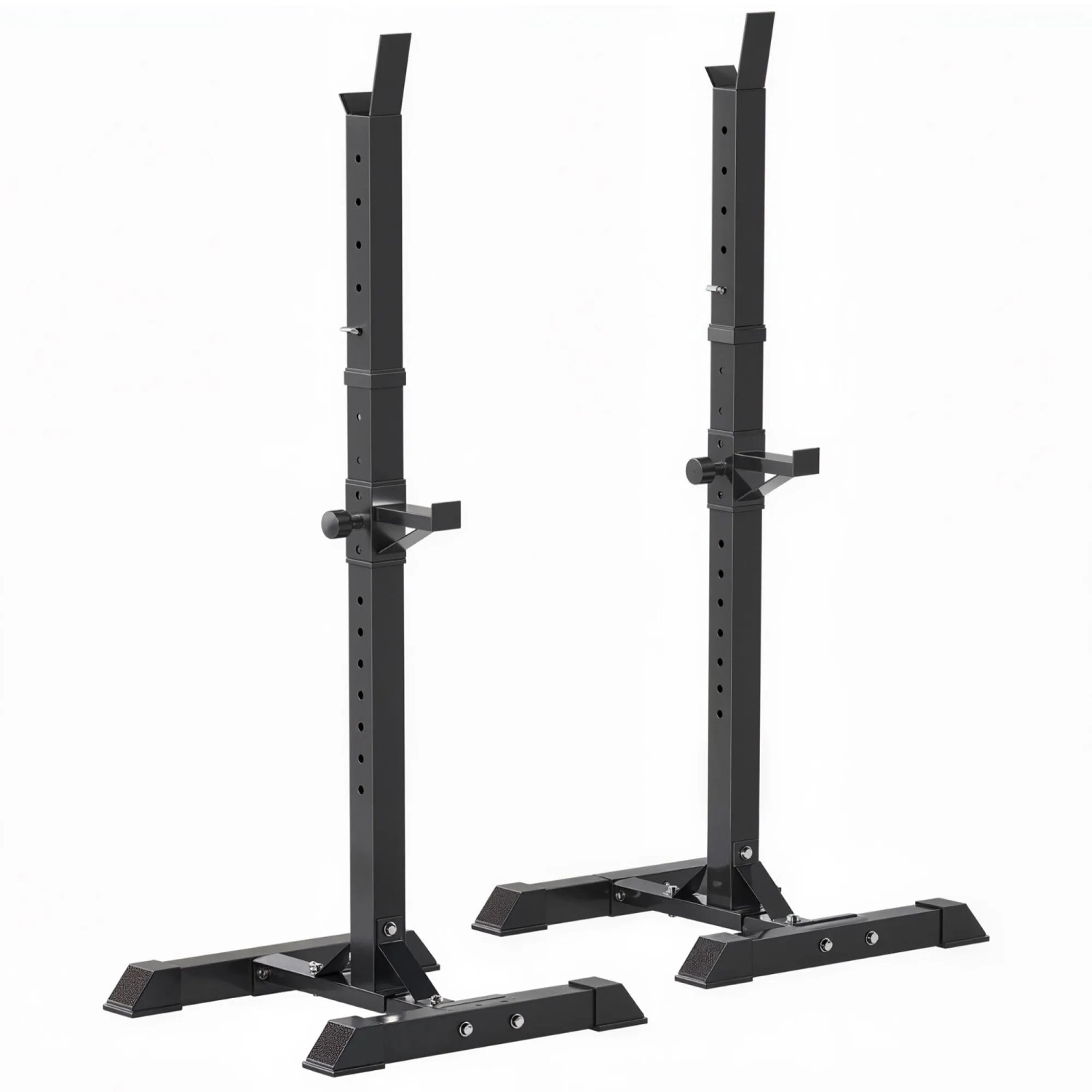 HOMCOM Hantelständer 2er-Set Stahl Schwarz 50L x 49B x 124-154H cm