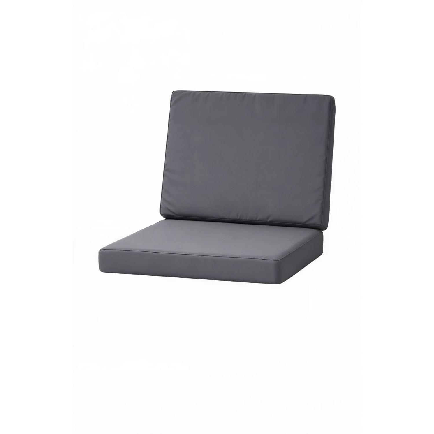 Setgarden Flat 2er Set Sitzkissen für Polyrattan Sessel 50x52x7 Sitz + 50x56 cm Rückenlehne 1tlg Anthrazit