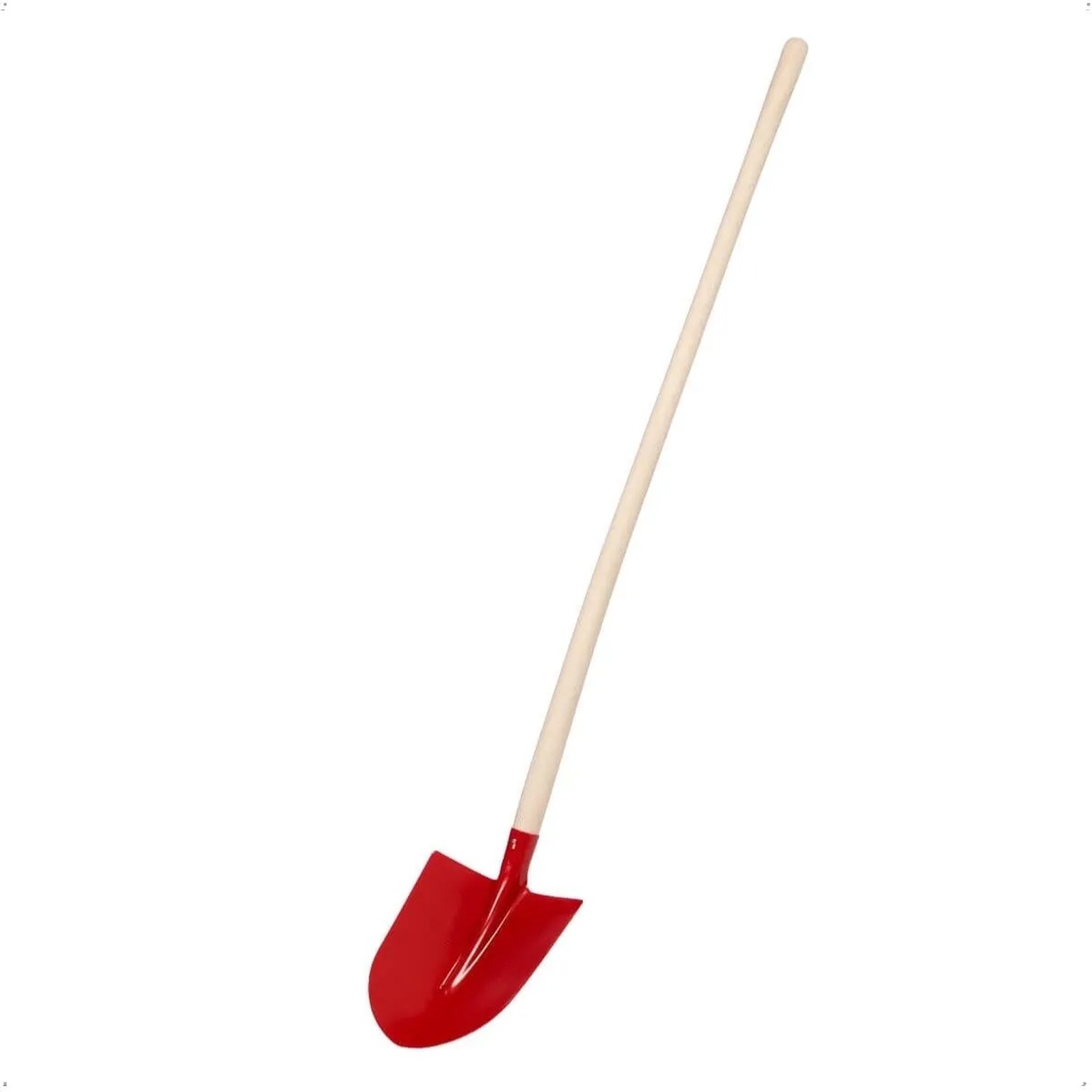 Galaflor Frankfurter Schaufel mit Holzstiel 130cm, Sandschaufel Größe 5, 27x30cm Stahl Kopf Spitz