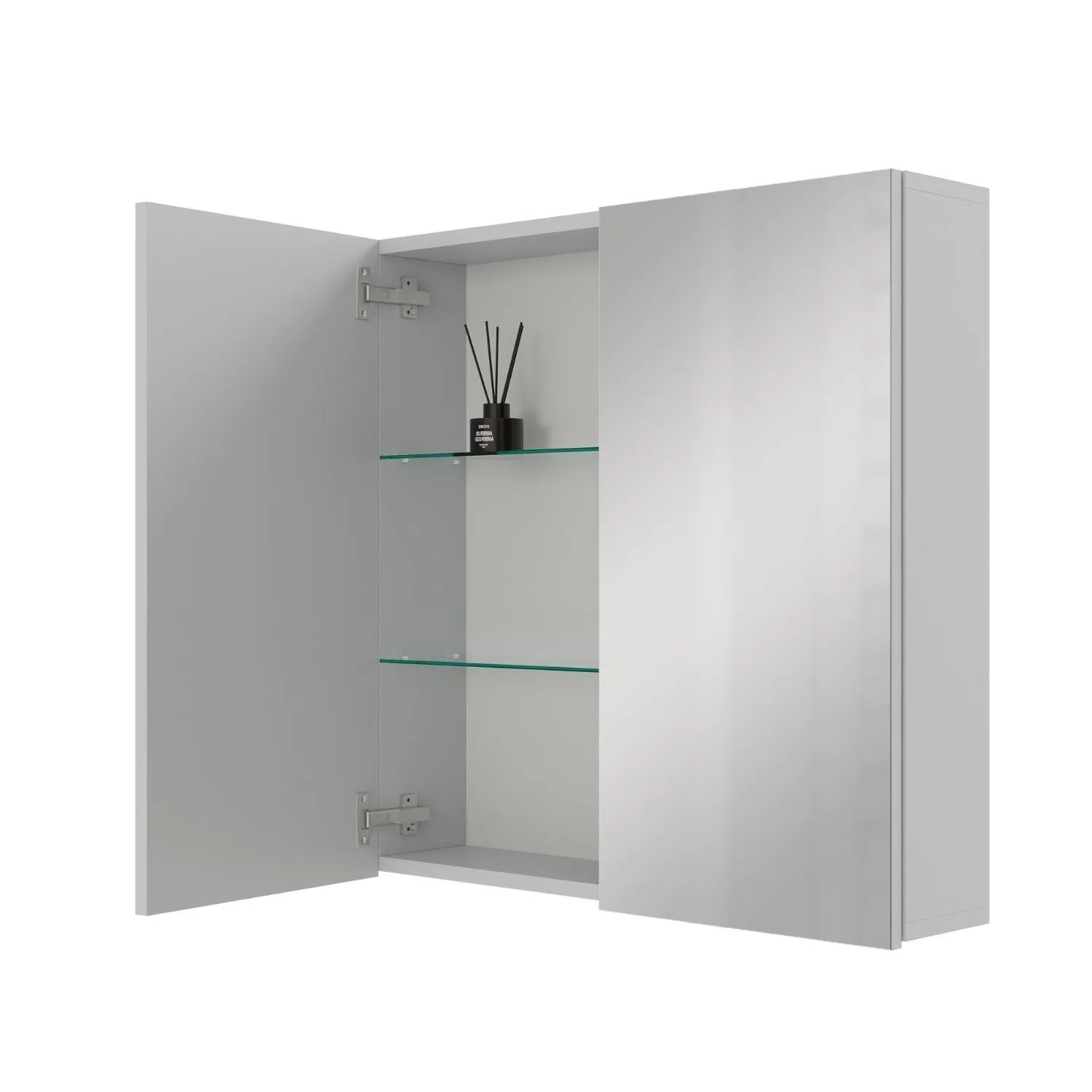 Planetmöbel ARIA Spiegelschrank 70 cm Weiß Grau ohne Leuchte ohne Steckdosenbox