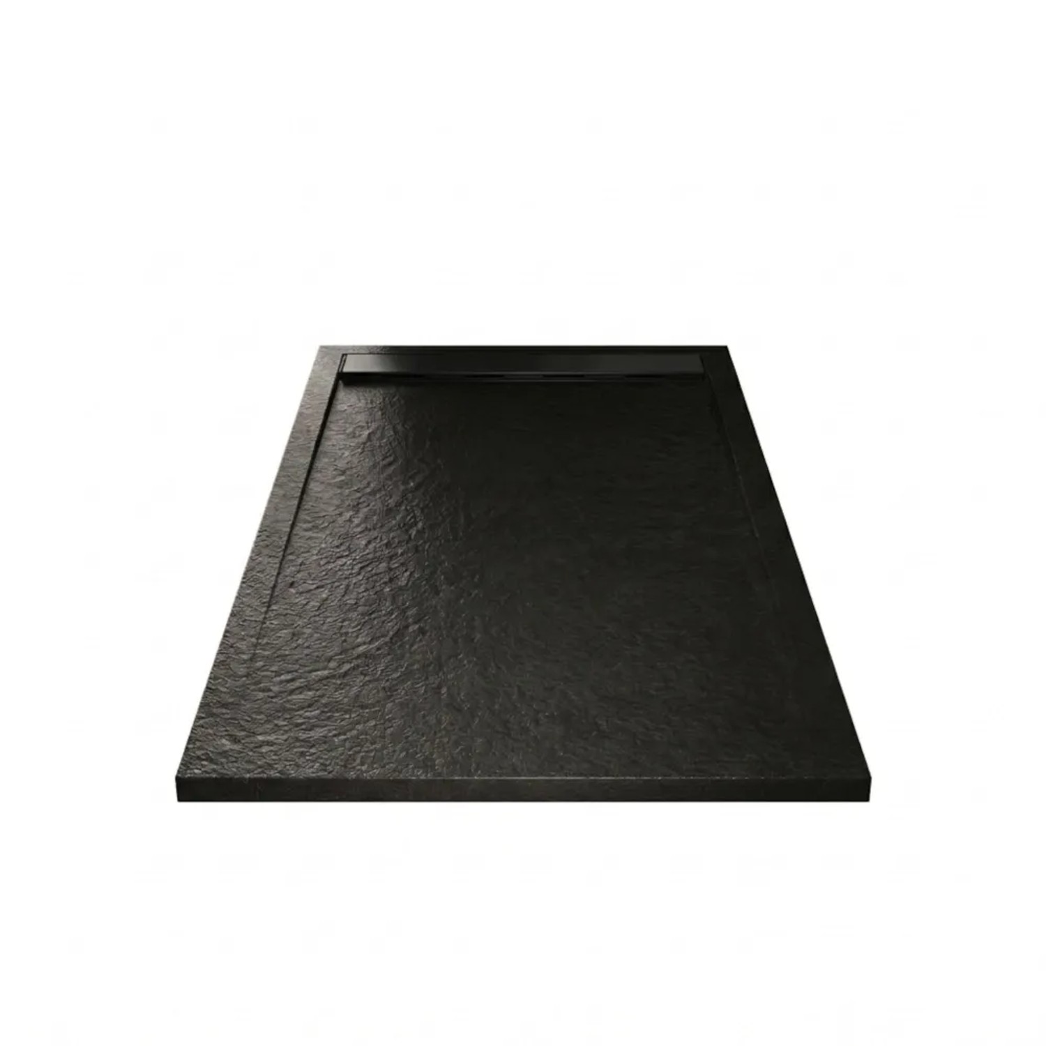 Mirlo Mineralguss Duschwanne Extra Flach Ribera Schwarz 70x120cm