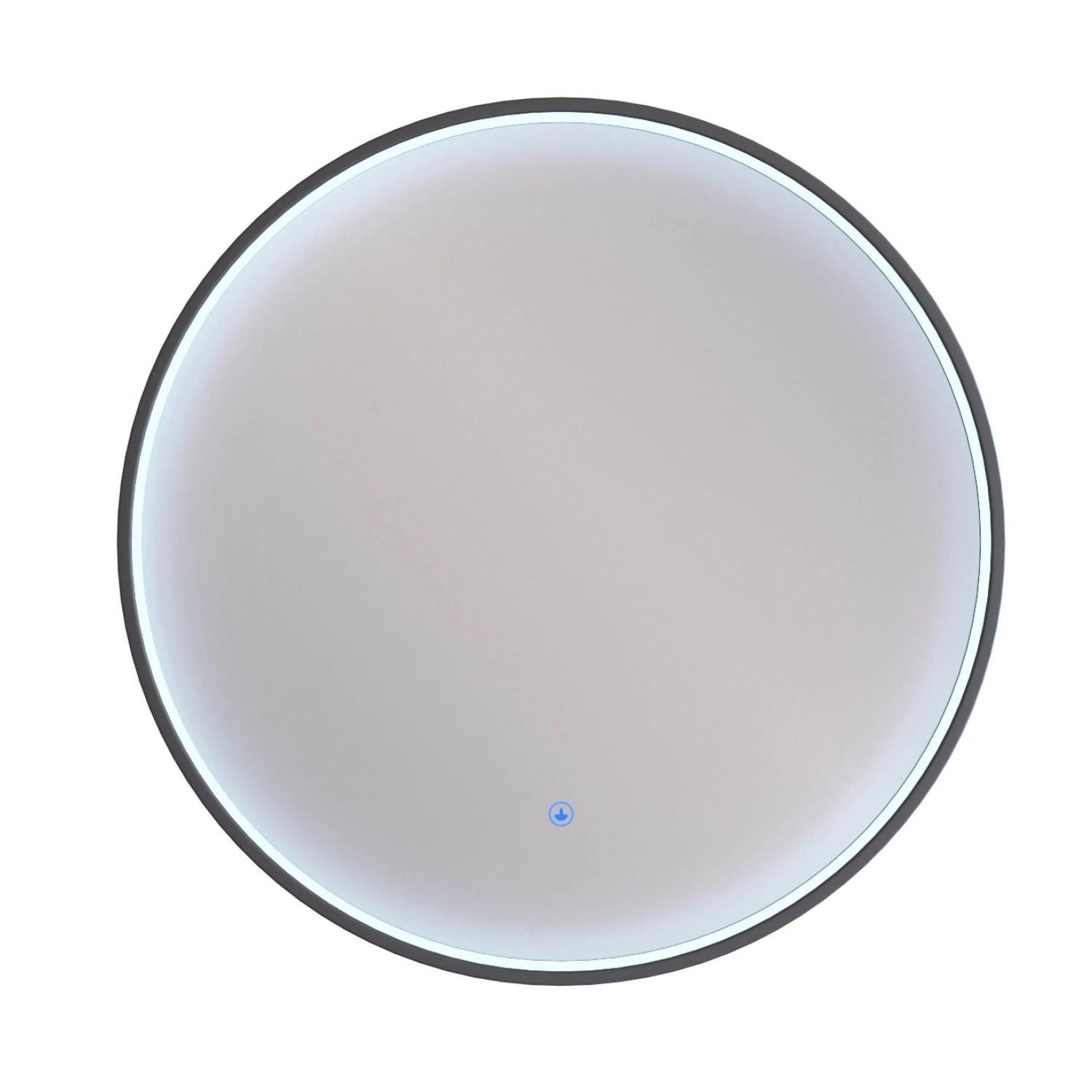 Planetmöbel VELUNA LED Spiegel Rund 80 cm Aluminiumrahmen Touch Schalter Dimmbar