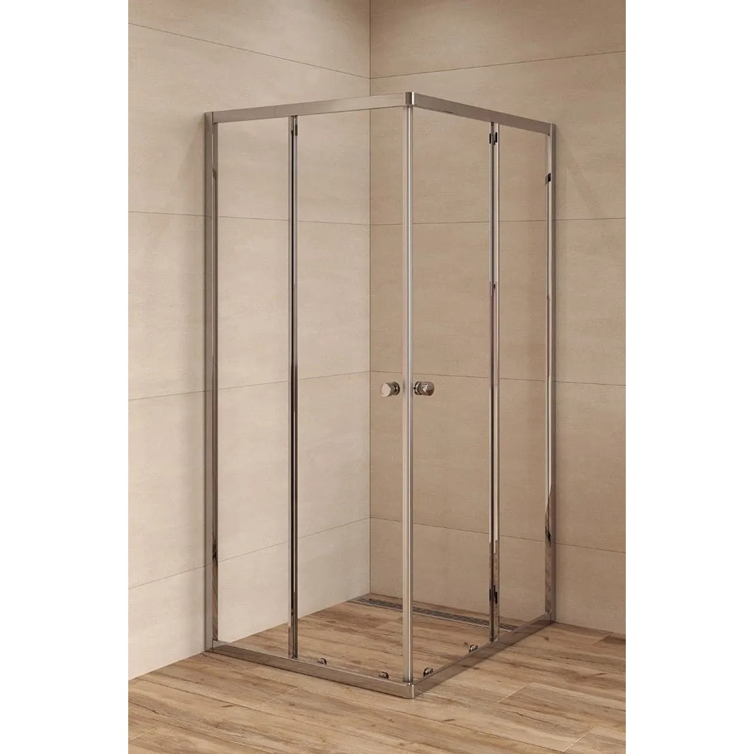 Swiss Aqua Technologies Duschkabine 90x90CM Schiebetür Klarglas EasyClean Oberfläche Chrom